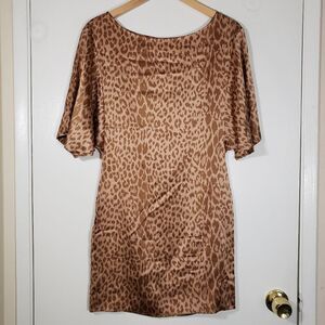 Scoop Beach Silk Blend Leopard Print Dress Size P